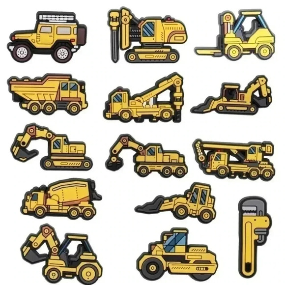 Construction Trucks Jibbitz Croc Charms - Picture 1 of 3